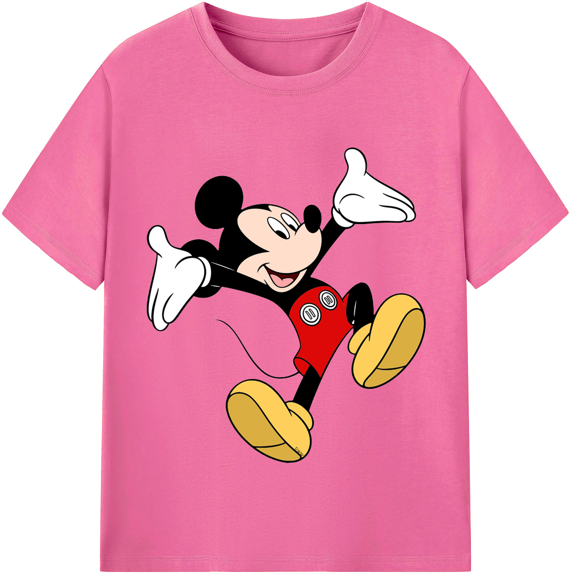 （画像用） ミッキーマウス Mickey Mouse レディースカジュアルプリントTシャツ（綿100％）